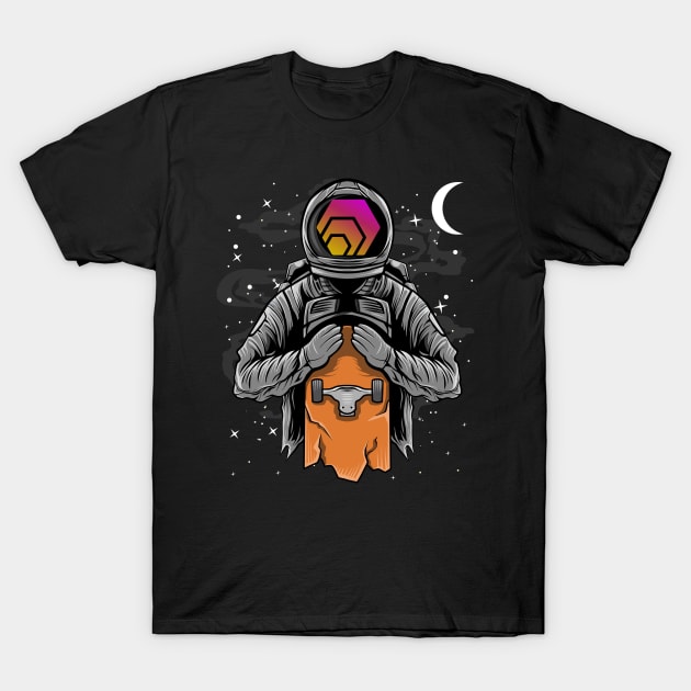 Astronaut Skate HEX Coin To The Moon Crypto Token Cryptocurrency Wallet Birthday Gift For Men Women Kids T-Shirt by Thingking About